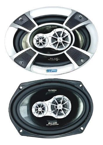 Par Bocinas 6x9 Blue Series Cx69 300w Coaxial 3 Vías Para Auto Negro