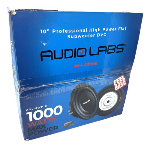 Subwoofer Plano 10'' 1000w. Max 4+4 Ohms Audiolabs Adl-swp10