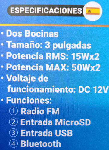 2 Bocinas X Moto De 3'' 100w Max Bt Usb Extreme Ex-motobt100