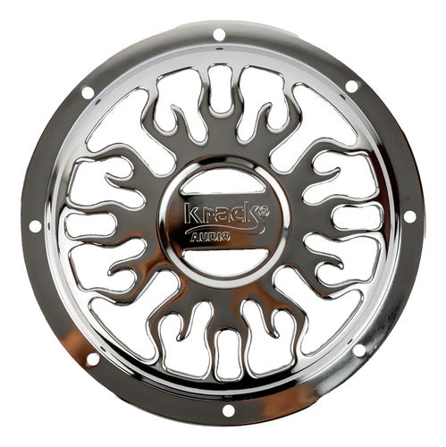 Rejilla De Metal Para Subwoofer De 12 Pulgadas Krack Kgr-300 Color Plateado