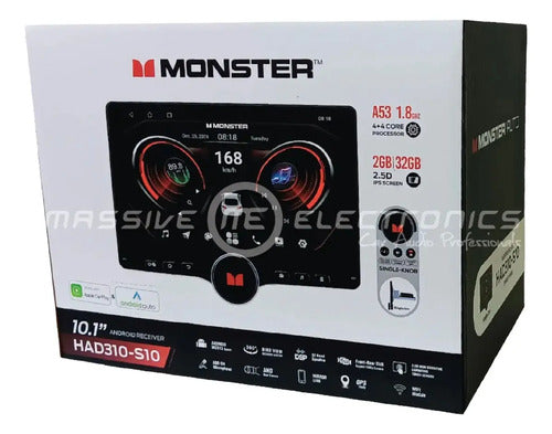 Estereo 1 Din Pantalla 10' Gps Carplay Monster Had310-s10