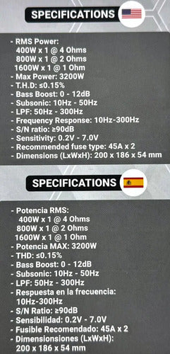 Amplificador 1 Canal Atomic Orion1 3200w Max Clase D Negro