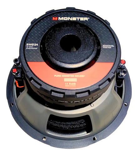 Subwoofer 12 Pulgadas Monster Swg124 1000 W Rms Color Negro