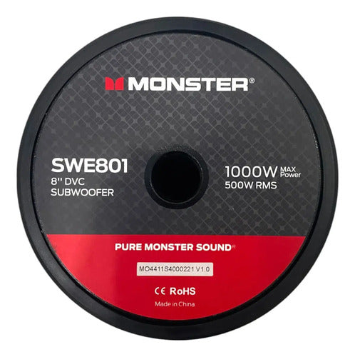 Par Subwoofer 8 PLG Dvc 1000w/500rms 4 Ohms Monster Swe801