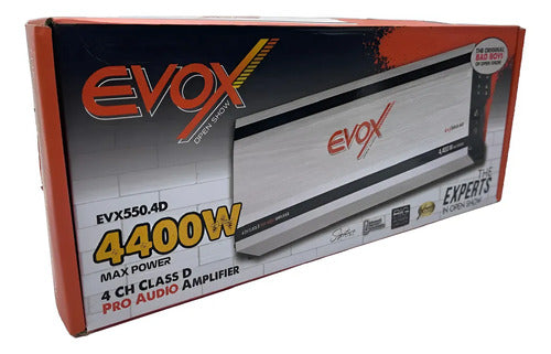 Amplificador De 4 Canales Clase D 4400w. Rms Evox Evx550.4d