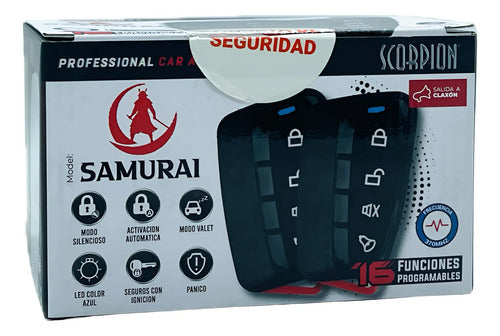 Alarma Automotriz 16 Funciones 4 Canales Scorpion Samurai
