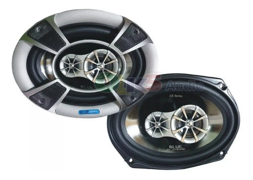 Par Bocinas 6x9 Blue Series Cx69 300w Coaxial 3 Vías Para Auto Negro