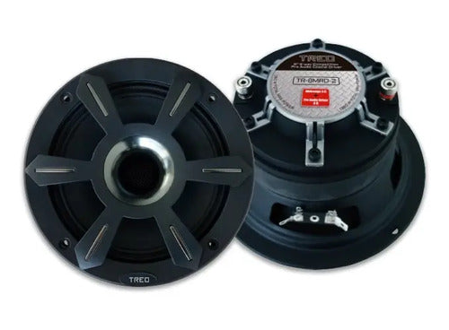 2 Medios Rangos + Driver De 8 Open Show 1350w Treo Tr-8mrd-2 Color Negro