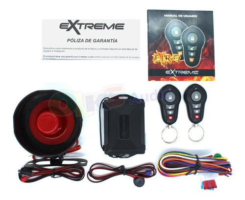 Alarma Automotriz Extreme Fire 2 Controles 17 Funciones