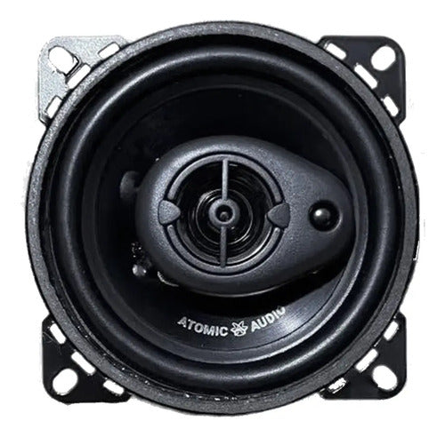Bocinas Coaxiales 4 PLG Atomic Audio Iron4 500w Max 3 Vias Color Negro