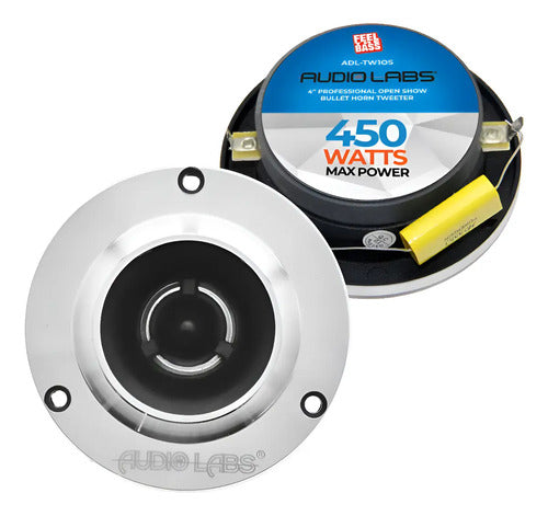 Par Tweeter Bala 4 PuLG. Open Show 300w Audio Labs Adl-tw1os Color Cromo Con Negro