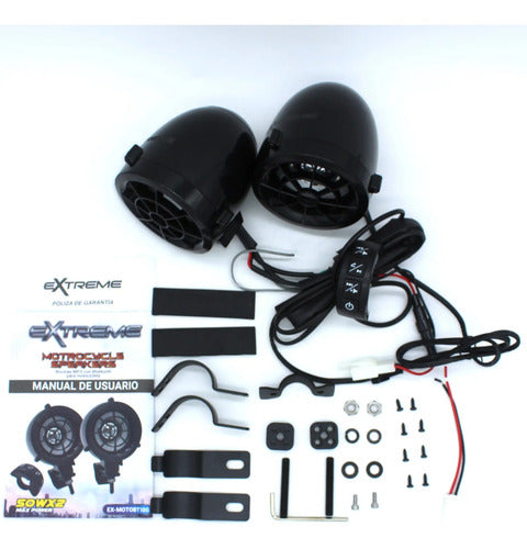 2 Bocinas X Moto De 3'' 100w Max Bt Usb Extreme Ex-motobt100