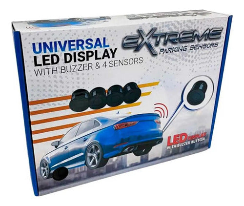 Kit De 4 Sensores Reversa Universal Display Extreme Serebl12 Color Negro