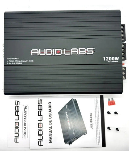 Amplificador 4 Ch Audio Labs Adl-trax4 1200w Max Clase Ab Negro