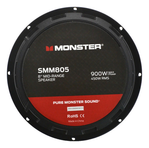 Par De Medios Rangos De 8'' 450w. Rms 8 Ohms Monster. Smm805