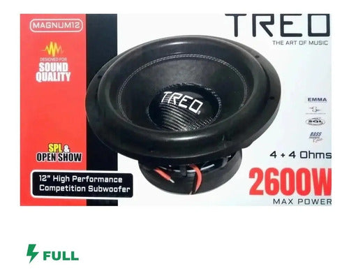 Subwoofer Treo Magnum12 12 Pulgadas 1300w Rms 4ohms Color Negro