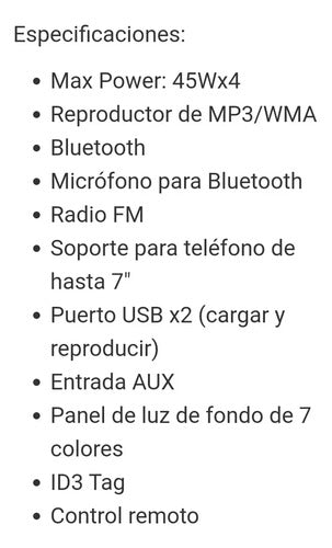 Estereo 2 Din Bt 2usb Con Soporte Celular Atomic Lunar2din
