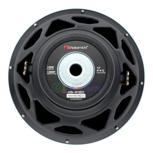 Subwoofer 12 Pulgada Nakamichi Nsw12d 1200w Máx Doble Bobina Color Negro
