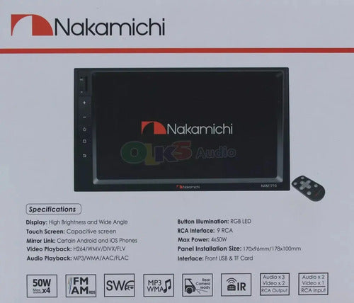 Estereo Pantalla 7 Mirrorlink Dsp 5 Rca 4v Nakamichi Nam1710