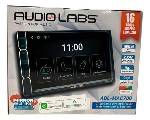 Autoestéreo Pantalla 7 Audio Labs Adl-mac700 Carplay Android