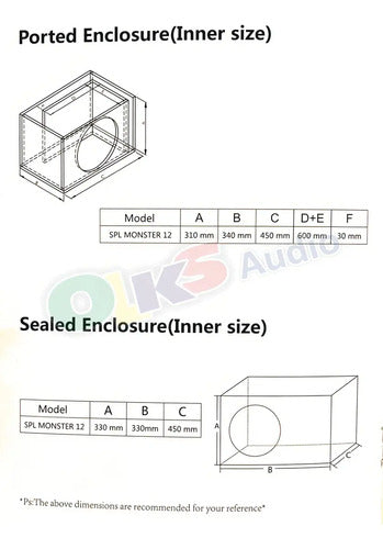 Subwoofer De 12'' Spl Open Show 2800w Audiolabs Splmonster12