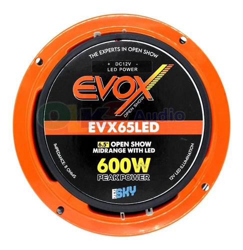 Medio Rango 6.5 300w Rms Luz Led Open Show Evox Sky Evx65led