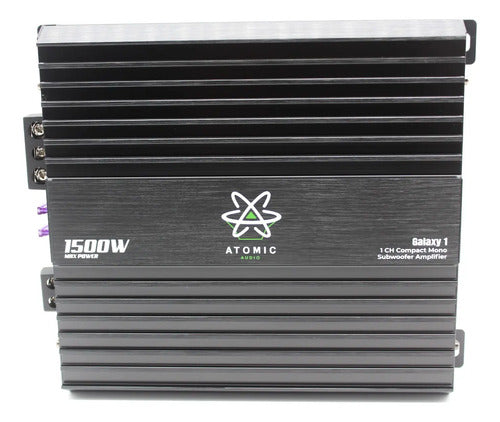 Amplificador Atomic 1 Canal Galaxy1 1500w Bass Open Show Color Negro