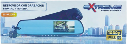 Retrovisor Extreme Ex-rt2dvr Cámara Doble Grabación Hd 140° Visión Nocturna