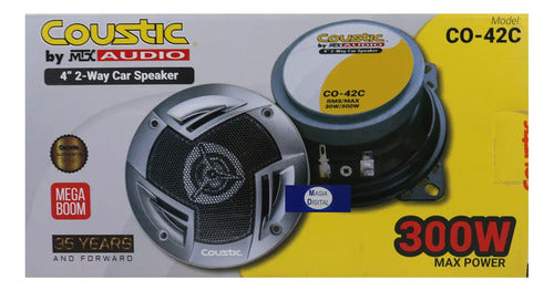 Bocinas 4puLG Coustic Co-42c 2 Vias 300 Watts Color Negro