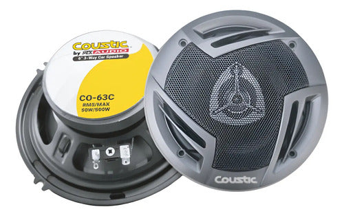 2 Pares Bocinas 6pLG 50w Rms 3 Vias 4 Ohms Coustic Co-63c