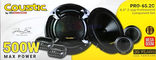 Set De Medios Coustic Pro-65.2c 6.5 PuLG 500w Max 2 Vias
