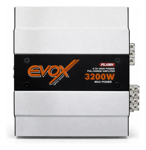 Amplificador Full Range 4 Canales Evox Flash 3200w Gris