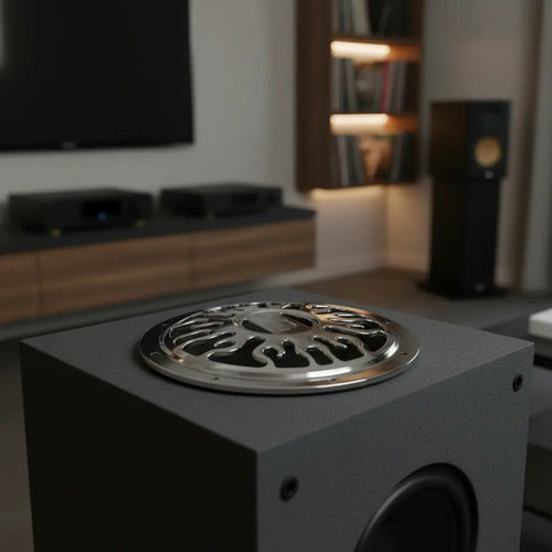 Rejilla De Metal Para Subwoofer De 12 Pulgadas Krack Kgr-300 Color Cromo