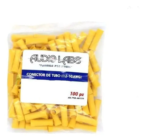 100 Conector Tubo Amarillo C.12-10 Audiolabs Adl-ttub-am1210