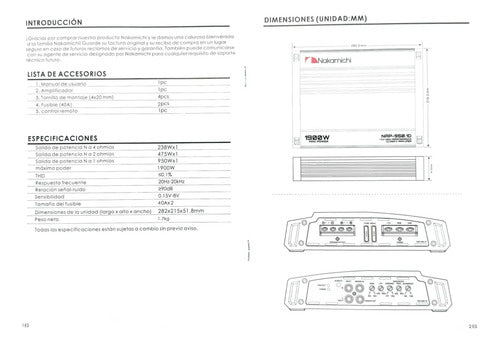 Amplificador 1 Ch Clase D 950w Rms 1ohm Nakamichi Nap-950.1d