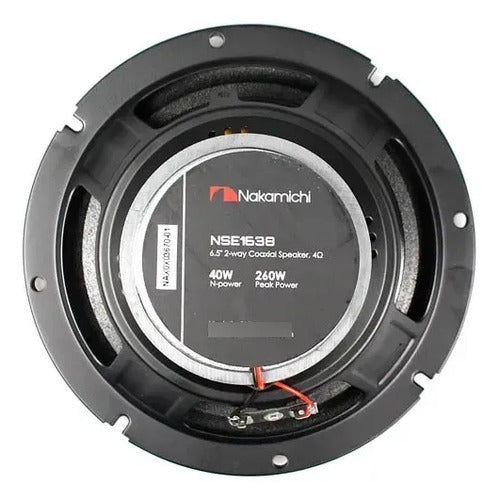 Par Bocinas 6.5  2 Vías 260W 40W RMS Nakamichi NSE1638 Auto Negro