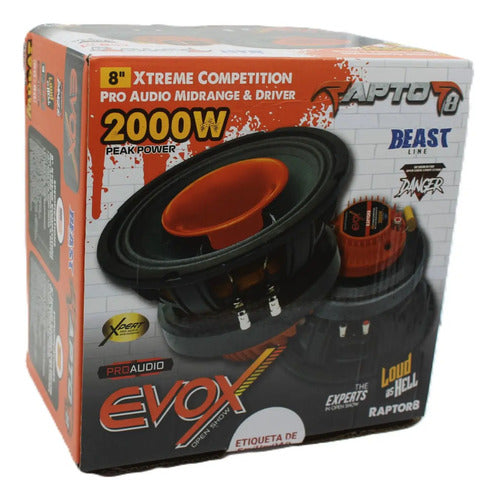 Medio Rango Con Driver De 8'' 1000w. Rms 8 Ohms Evox Raptor8