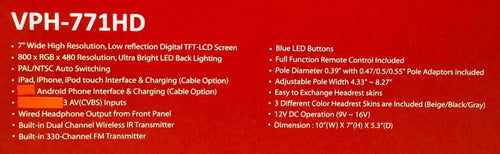 Cabecera Con Pantalla 7 Hdmi Usb Mhl Control R Vst Vph-771hd