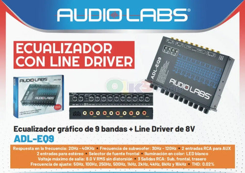 Ecualizador Parametrico De 9 Bandas 8v. Audiolabs Adl-eq9