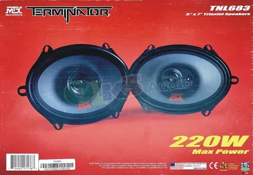 Par De Bocinas Triaxiales Mtx Terminator Tnl683 De 6x8  Y 5x7  Con 55w Rms Negro Con Rojo