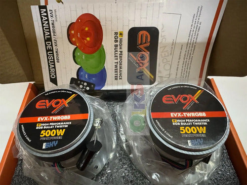 Par Tweeter Bala 4´´ 250w Rms 8 Ohms Rgb Evox Evx-twrgb8