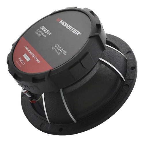 Par Medios Rangos De 8'' 600 Watts Rms 8 Ohms Monster Sma801