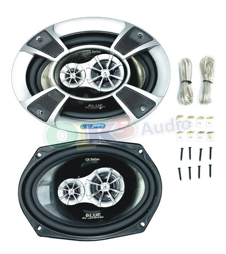 Par Bocinas 6x9 Blue Series Cx69 300w Coaxial 3 Vías Para Auto Negro