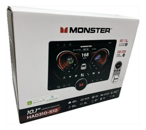 Estereo 1 Din Pantalla 10' Gps Carplay Monster Had310-s10