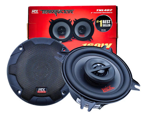 Par Bocinas Coaxiales 2 Vías De 4 PuLG. 120 Watts Mtx Tnl402 Color Negro Con Rojo