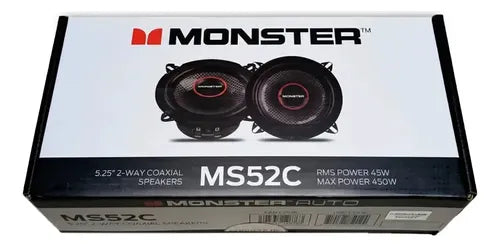 Bocinas Coaxiales De 5.25 PuLG Monster Ms52c 45w Rms 4 Ohms Negro
