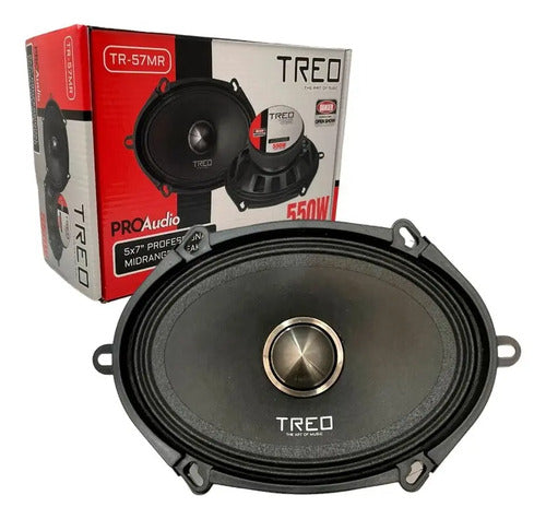 2 Medios Rangos De 5x7 Y 6x8 275w Rms Open Show Treo Tr-57mr Color Negro