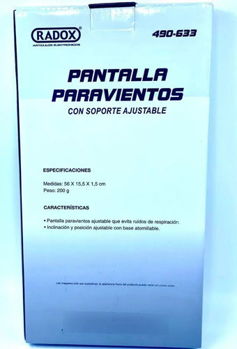Pantalla Paravientos Para Microfono Ajustable 490-633 Radox Color Negro