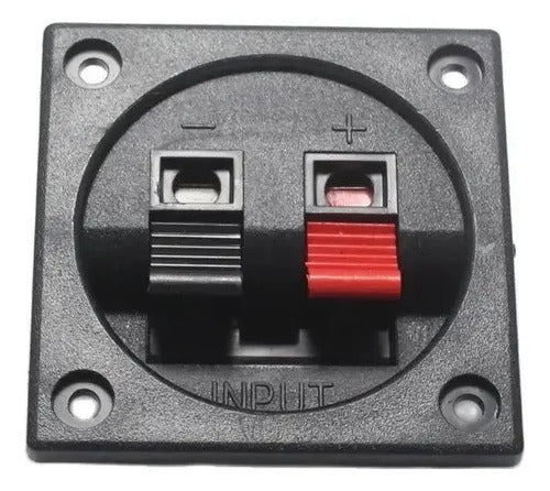 2 Bornes Cuadrado Terminal Para Bafle Cajones Push 57mm Color Negro