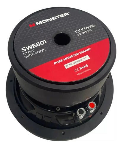 Par Subwoofer 8 PLG Dvc 1000w/500rms 4 Ohms Monster Swe801